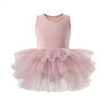 thumbnail image 1 of Mesh Dance Dress for Girls, Sleeveless Suspender Jumpsuit with Solid Color Design, Lightweight Breathable Polyester, Perfect for Birthday Party or Pageant, Size 120 cm, 1 of 4