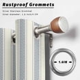 thumbnail image 6 of 2 Panels Outdoor Curtains for Patio Waterproof 54"x95" Blue Stripe Weatherproof Privacy Outsides Curtains, Modern Farmhouse Geometric Retro Striped Grommet Thermal Drapes for Cabana Porch Pergola, 6 of 8