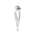 thumbnail image 3 of ANGARA Natural 0.12 Ct. Amethyst with Diamond Classic Ring in 14K White Gold for Women (Ring Size: 9.5), 3 of 8