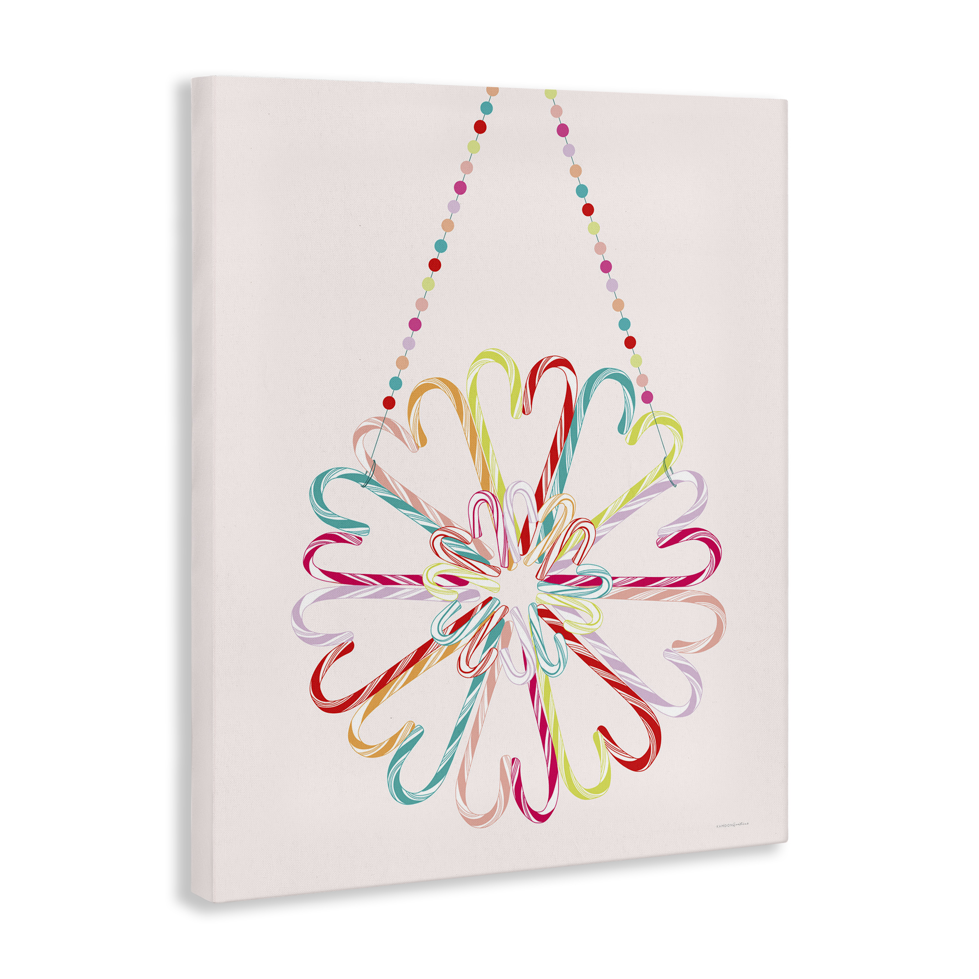 Stupell Industries Candy Cane Shapes Food & Beverage Painting Gallery Wrapped Canvas Art Print Wall Art, 16 x 20