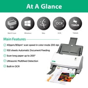 Plustek SmartOffice PS3140U High-Speed Duplex Document Scanner ,40ppm 100 Pages Feeder, Easy Setup and One Touch Scan and Save