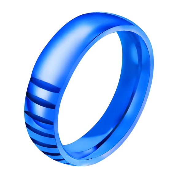 Titanium Steel Blue Couple Ring Jewelry Birthday Proposal Gift Bridal Engagement Party Ring