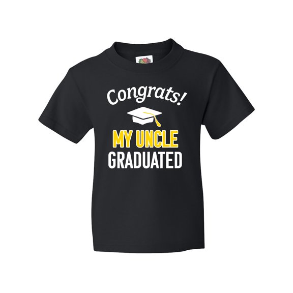 Inktastic Congrats My Uncle Graduated with Cap Youth T-Shirt
