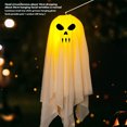 thumbnail image 5 of Luckky Halloween Decoration Outdoor, 1 Pcs Halloween Lighted Glowing Ghost Outdoor Ornaments Hanging Ghosts Decorations for Halloween Party Indoor Outdoor Home Tree Garden Yard (21.3*5.1 in), 5 of 8
