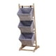 thumbnail image 3 of Cesta de almacenamiento de madera, estante de piso, organizador multiusos, estante de madera con marco para libros Estilo a, 3 of 9