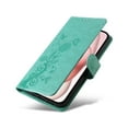 thumbnail image 5 of Compatible with iPhone 14 Plus Wallet Case with Card Holder & Cash Slot [RFID Blocking],Wallet Wristlet Pressed Butterfly Flower PU Leather Magnetic Flip Folio Cover for Women Men,Green, 5 of 10