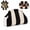 Stripe-Black Beige, variant on Striped Snap Shut Makeup Bag for Women, Wide Open Clutch Pouch