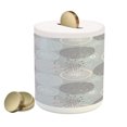 thumbnail image 1 of Abstract Piggy Bank, Circular Round Pastel Toned Lilac Flower Pattern Design, Ceramic Coin Bank Money Box for Cash Saving, 3.6" X 3.2", Pale Peach Blue Grey, by Ambesonne, 1 of 4