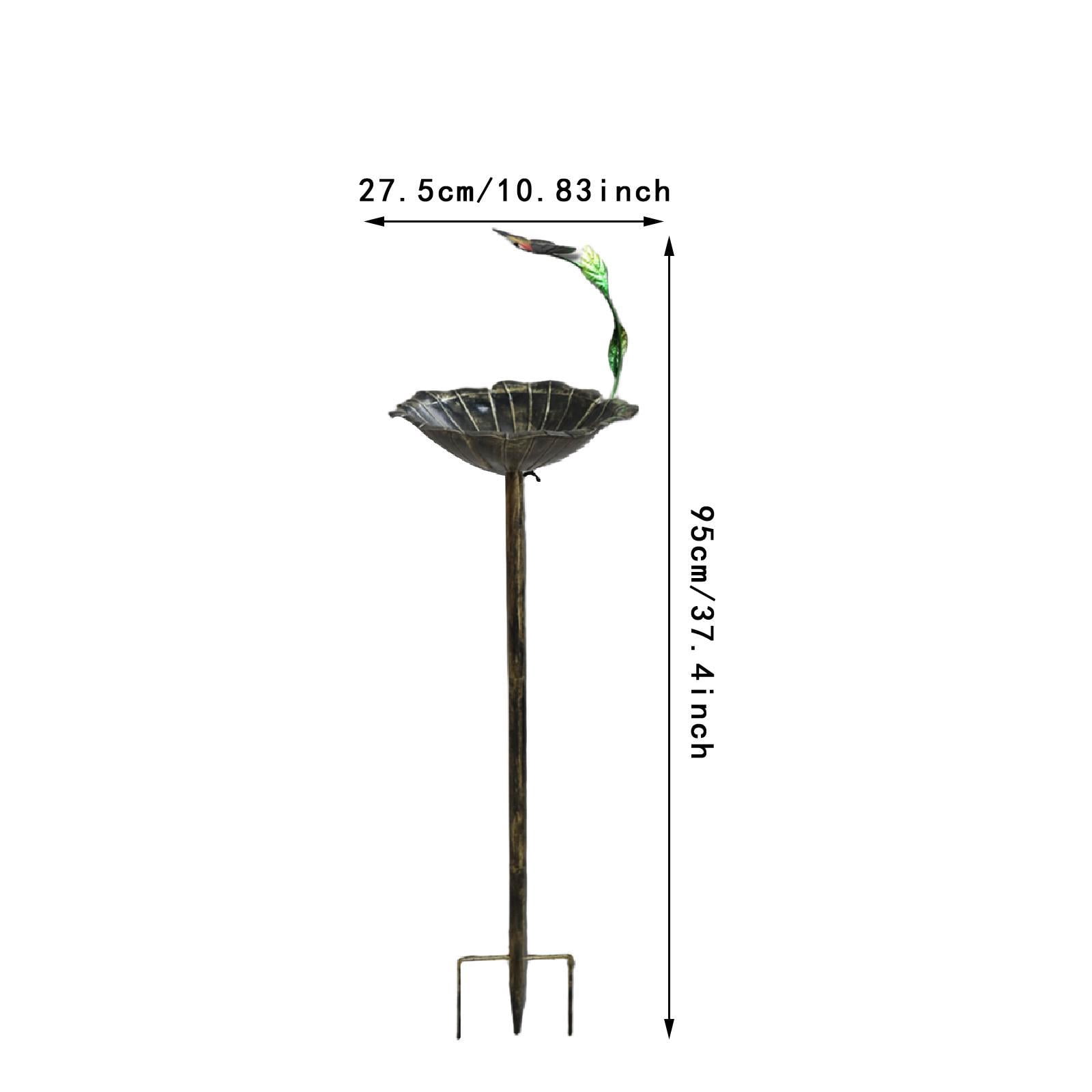 figatia Metal Bird Bath for Outside Decorative 3 Pronged Base for Lawn Yard Backyard