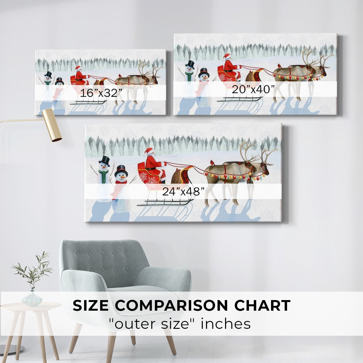 Santa's Snowmen Collection D- Gallery Wrapped Canvas