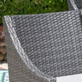 thumbnail image 4 of Priscilla Outdoor 5 Piece Acacia Wood and Wicker Dining Set with Cushions, Gray, Gray, Silver, 4 of 6