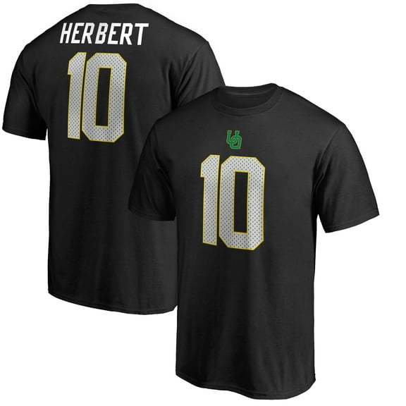 Men's Justin Herbert Black Oregon Ducks College Legends Name & Number T-Shirt