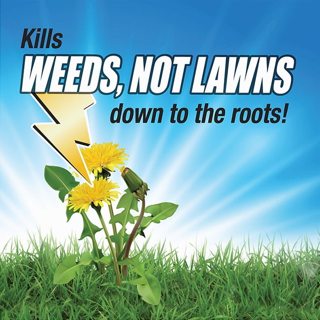 Pulverize Weed Killer for Lawns, 1 Gallon Ready-to-Use with Nested Trigger