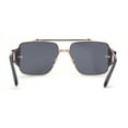 thumbnail image 4 of Luxurious Rectangle Flat Top Bridge Racer Metal Rim Officer Sunglasses Gold Black, 4 of 4