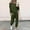 #01,Army Green, variant on AOOCHASLIY Womens Pants Two-Piece Sweatpants Solid Casual Top Sets Long Sleeve Stretch Sweatpants White L on Clothes