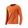 thumbnail image 2 of Zylanna Men's Long Sleeve T-Shirts, Activewear Stretchy Solid Color Crew Neck Casual Tops for Sport Orange, 2 of 7