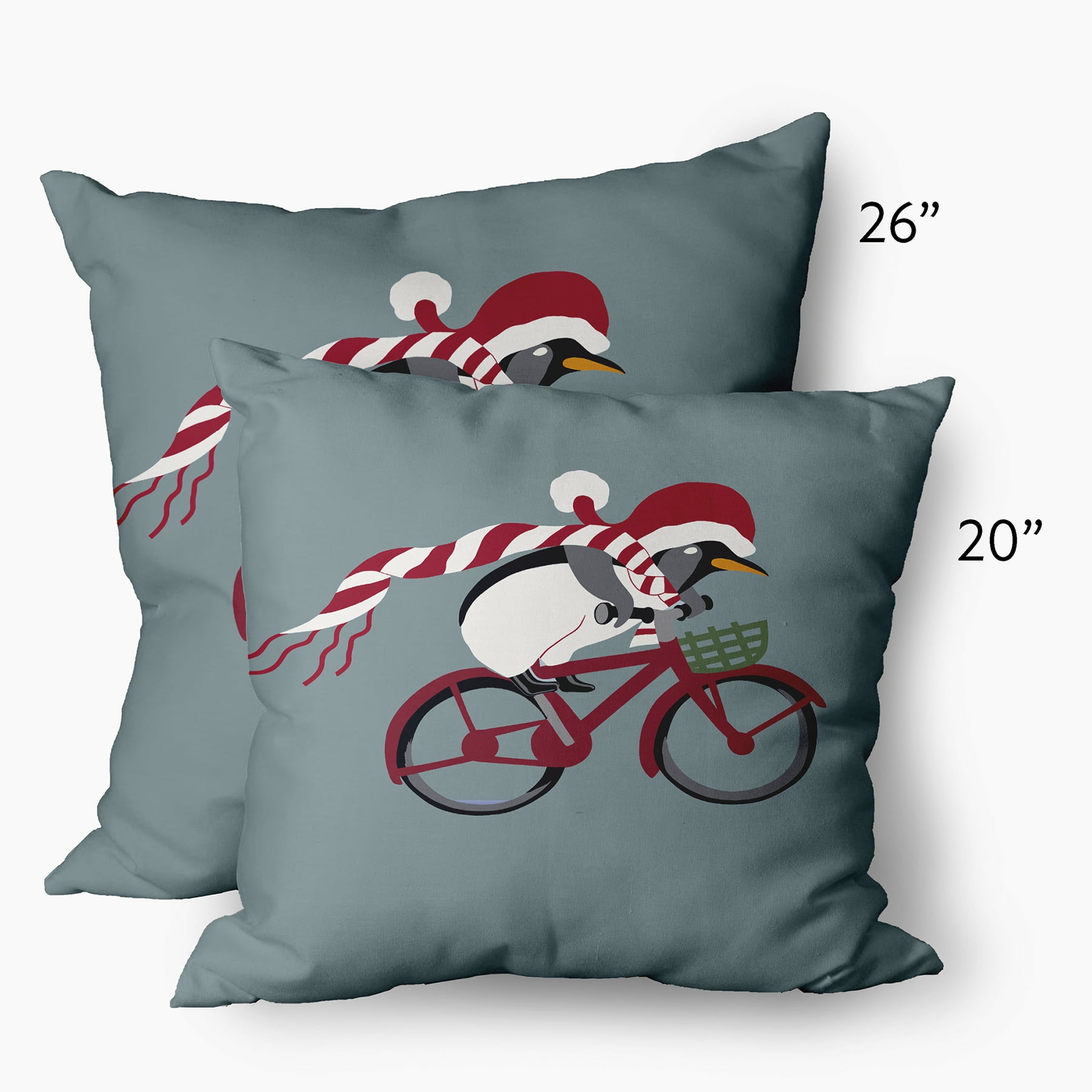 Simply Daisy 14" x 20" Pedaling Penguin Animal Outdoor Throw Pillow