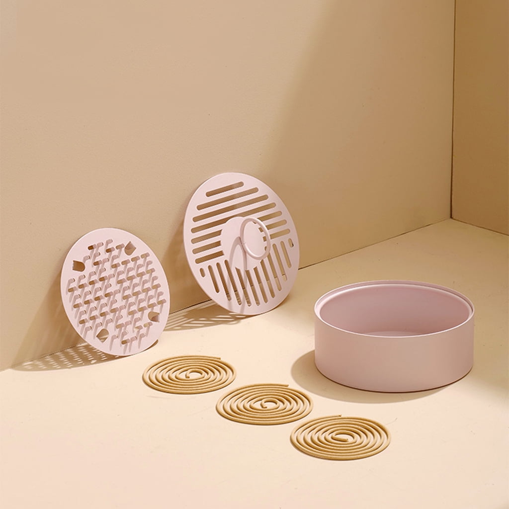 Metal Insect Repellent Coil Holder Box with Lid Hollow Out Incense for Burner fo