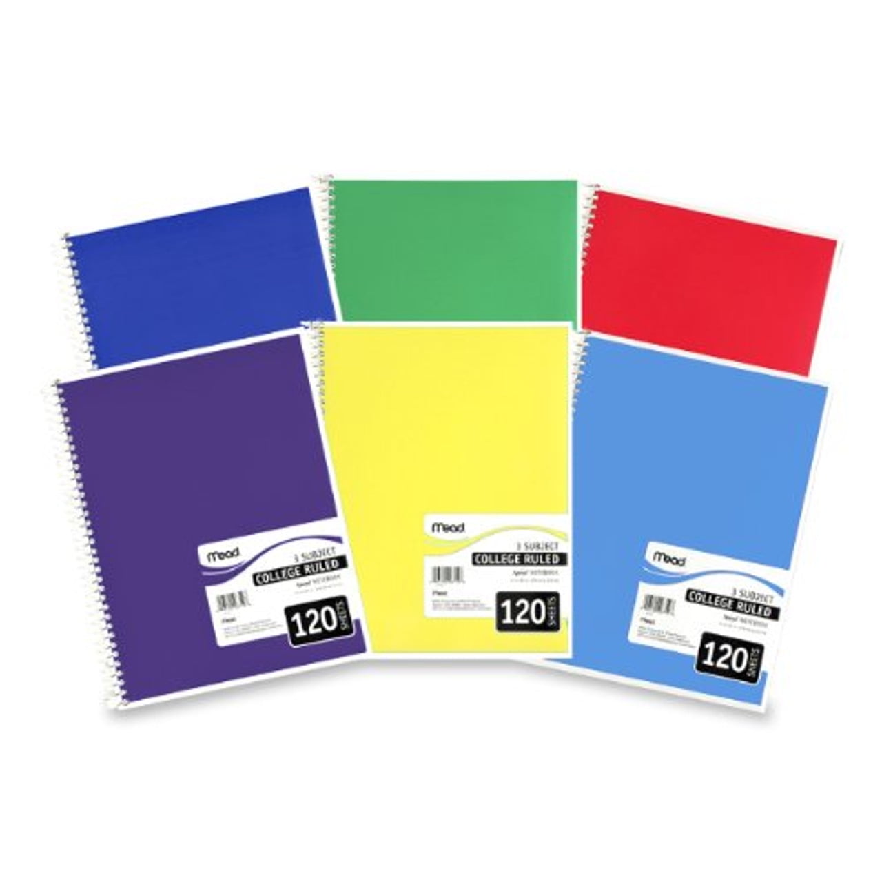 Mead 3Subject Wirebound College Ruled Notebook 120 Sheet College