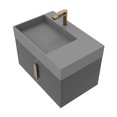 thumbnail image 3 of Amazon 30" Black Wood Floating Vanity with Gray Top and Gold Trim, 3 of 10