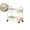 White, variant on 2-Tier Kitchen Storage Cart with Armrest & Wheels – Mobile Bathroom & Living Room Organizer for Toiletries, Snacks, Books – Ventilated Shelves, 15.35"x13.78"x8.66"