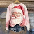 thumbnail image 2 of Lorytime Christmas Sweatshirts for Women Oversized Santa Claus Shirt Crew Neck Long Sleeve Pullover Loose Tops, 2 of 4