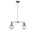 thumbnail image 5 of Innovations Lighting  Beacon 2 Light 23" Island Light Clear/Antique Copper, 5 of 5