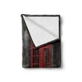 thumbnail image 2 of London Soft Flannel Fleece Throw Blanket, Famous British Phone Boot in London Streets Important of Town Urban Life Photo, Cozy Plush for Indoor and Outdoor Use, 70" x 90", Red Grey, by Ambesonne, 2 of 6