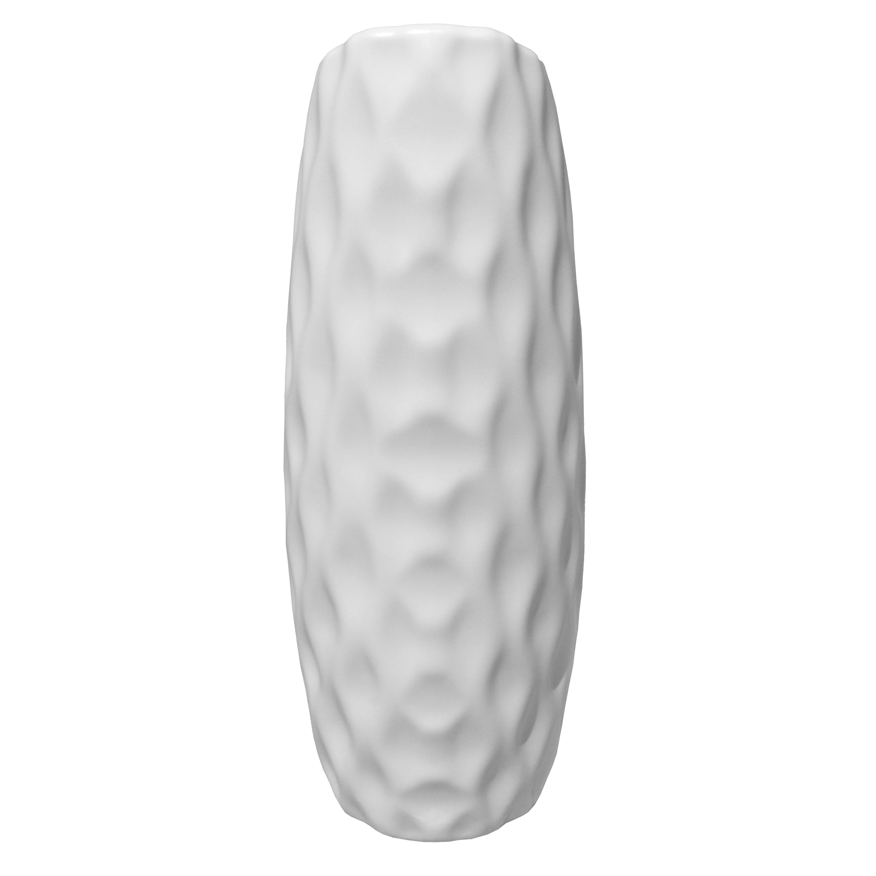 (6 pack) Mainstays Arctic White Indent Plastic Vase, 2.5 in x 2.5 in x 8.25 in