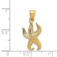 thumbnail image 2 of 12mm 14k Gold Sea shell Nautical Starfish High Polish and Textured Charm Pendant Necklace for Women, 2 of 2