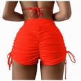 thumbnail image 2 of HCNTES Women's High Waisted Swim Board Shorts UPF50+ Quick Dry Swim Short Bikini Bottoms (Orange,M), 2 of 5
