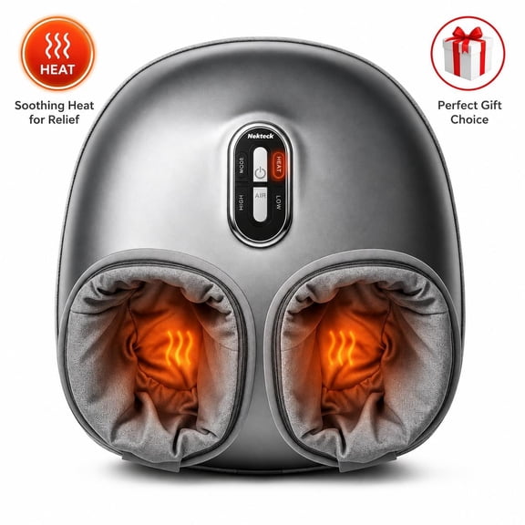 Nekteck Foot Massager, Shiatsu Foot Massagers Machine with Heat for Neuropathy/Circulation/Plantar Fasciitis Relief, Feet Deep Kneading Therapy Air Compression, FSA/HSA, Birthday Gifts for Women/Men