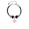 thumbnail image 2 of Delight Jewelry Silvertone Heartbeat on Pink Heart Sister Celtic Knot Leather Bead Bracelet, 7"+2" Extender, 2 of 4