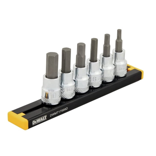 Juego de enchufes DEWALT DWMT17001 3/8 Drive, 6 piezas métricas hexagonales