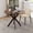 Walnut, variant on Moccha 36" Round Dining Table for 4 - Rubber Wood Kitchen Table with Intersecting Trestle Legs, Vintage Bar Table, Farmhouse Dining Room Tables for Dinette, Small Space, Restaurant, Bistro (Black)