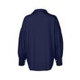 thumbnail image 6 of CIENVNSTG Women's 2026 Spring Fall Trendy Casual Lapel Button Down Blouse Lantern Puff Long Sleeve V Neck Loose Solid Plus Size Oversized Top Soft Lightweight Office Work Travel Outfit Blue XL, 6 of 6