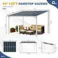thumbnail image 2 of MEISSALIVVE 10' x 12' Hardtop Wall Mounted Gazebo Pergola, Lean-to Metal Awning with Sloped Roof, Outdoor Shelter for Patio, Deck, Backyard, White, 2 of 9