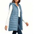 thumbnail image 5 of IUYRTFE Women Longline Hooded Puffer Vest Zip Up Sleeveless Winter Coat with Pockets for Outdoor Travel Daily Wear, 5 of 7