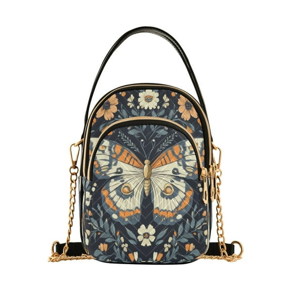 Shoulder Handbag Women's Crossbody Handbags 5.91x3.15x8.27 Inch Bank Card Bag Cash Bag Key Bag Beautiful Big Butterfly