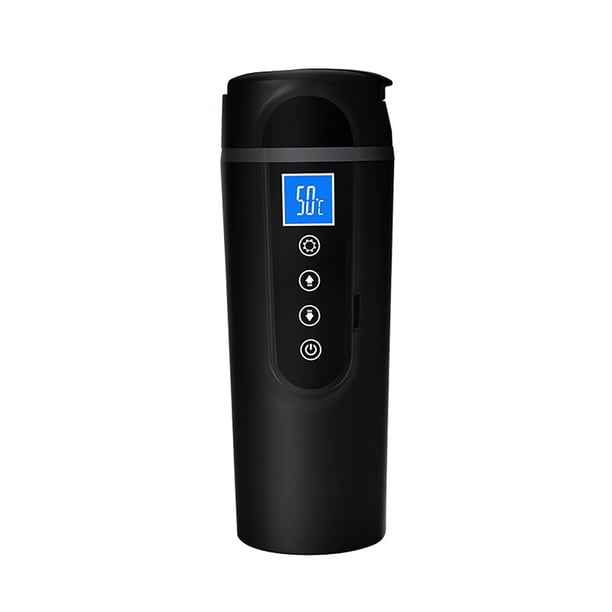 Taza De Calefacción Portátil Para Coche De 420Ml, Taza Eléctrica De Agua Caliente De 12V Y 24V, Pantalla Lcd, Hervidor De Temperatura, Café, Té, Leche, Coche De Acero Inoxidable Para El Hogar Scienceny VI009063-01