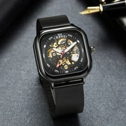 Chenxi Brand Top Mechanical Wristwatch Square Mesh Band Black Automatic Watch Waterproof Business Design For Man Clock - Mechanical Wristwatches