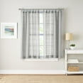 thumbnail image 3 of Mainstays Woven Stripe Sheer Tab Top Curtain, Single Panel, Silver, 50" W x 63" L, 3 of 6