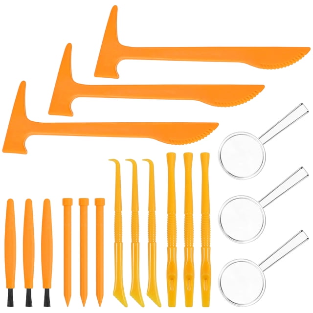 3 Sets Kids Tools Set Plastic Hammer Chisel Brush Scraper Tool Toys Excavation Tool Kit Kids Dig Kit Toys