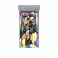 thumbnail image 2 of Ambesonne Vintage Fitted Sheet & Pillow Sham Set, Town Night Watercolor, Queen, Multicolor, 2 of 3