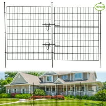 ChaoLink Garden Fence,15 Panels No Dig Decorative Fence for Outdoor ,Yard, Patio,29*32 in Animal Barrier Rustproof Metal Wire Panel,Temporary Dog Fence Flat With doorFlat top，29w×32h in