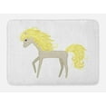 thumbnail image 1 of Pony Bath Mat, Simplistic Little Horse with Blonde Tail and Mane Graphic, Plush Bathroom Decor Mat with Non Slip Backing, 29.5" X 17.5", Pale Yellow Grey Yellow, by Ambesonne, 1 of 2