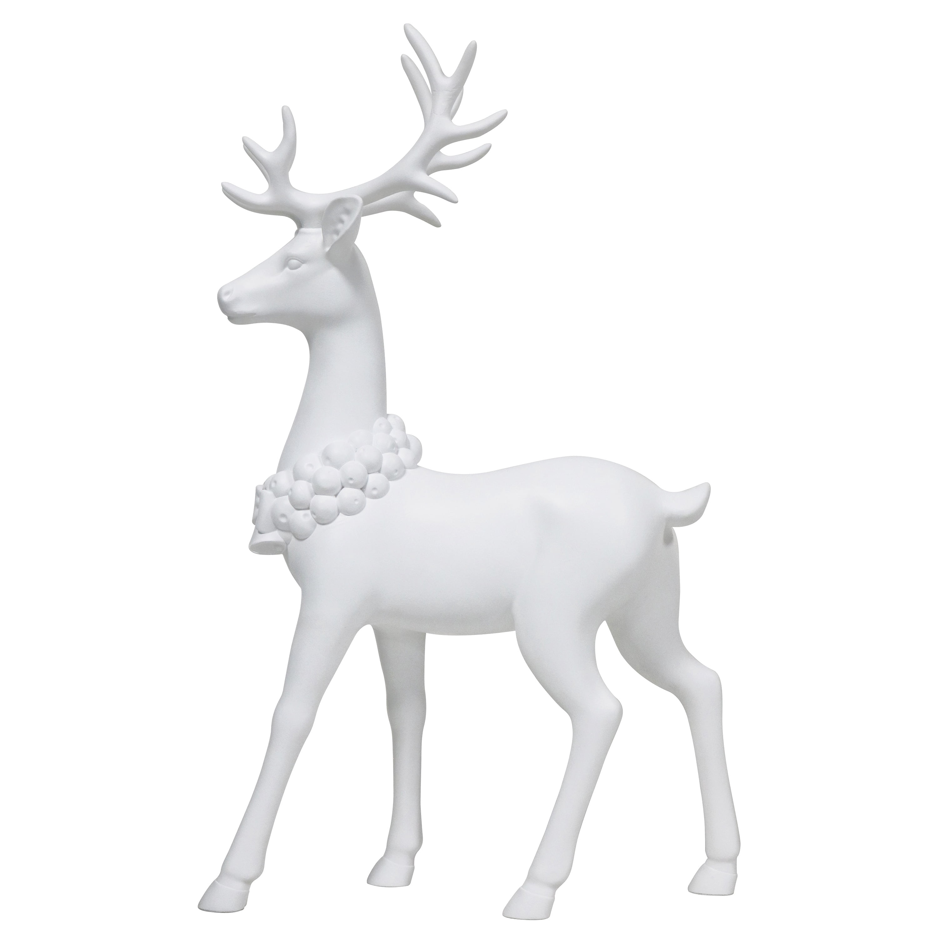 Blow Mold Standing Deer Christmas Decoration, White, 17", by Holiday Time