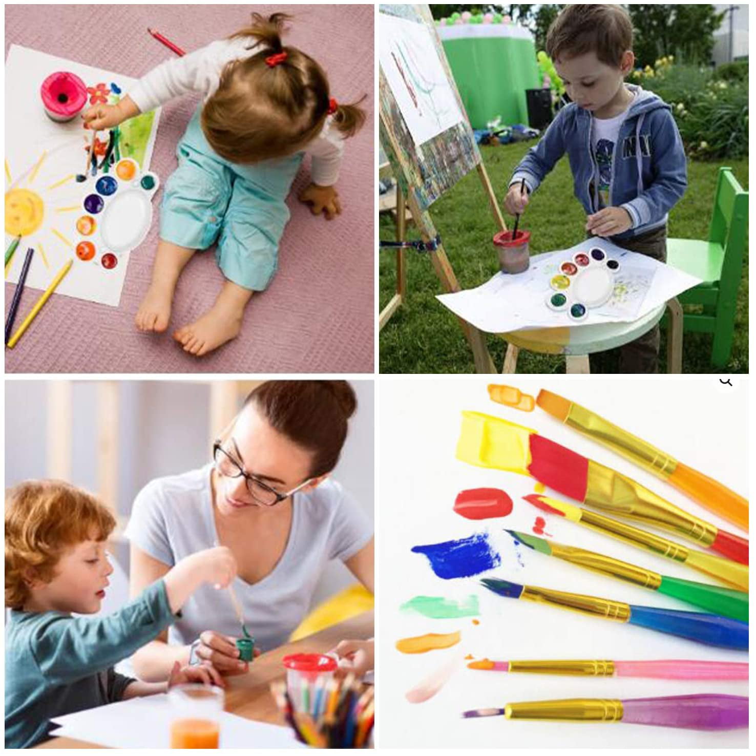 10 Pieces Spill Proof Paint Cups Kids Painting Set with