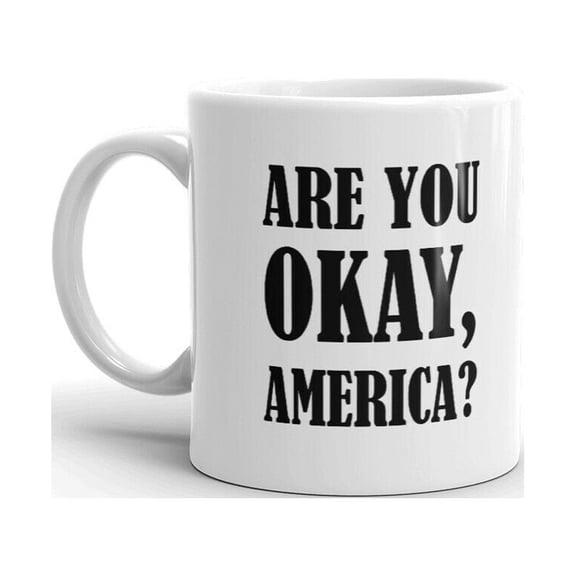 Are You Ok America Unique Novelty Coffee Tea Ceramic Cup Office Work Mug 11 Oz