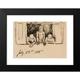 thumbnail image 2 of Benjamin Robert Haydon 14x11 Black Modern Framed Museum Art Print Titled - Study of Three Figures, Leaning on a Windowsill (1805), 2 of 5
